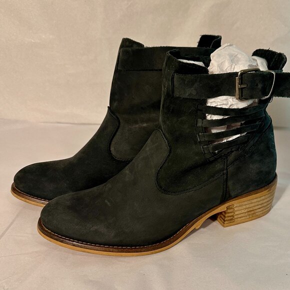 Coolway Women's Suede Ankle Booties Size 39 (8) Black Made In Spain Block Heel - Picture 15 of 15